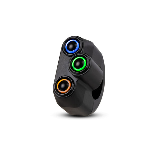 Commodo Rebel 3 boutons LED noir · accessoire moto · Bymoss Bike